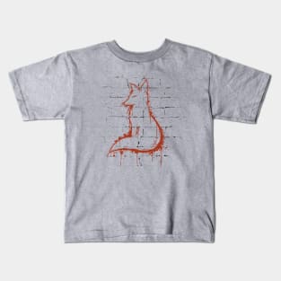 Urban Graffiti Street Art Fox Silhouette Kids T-Shirt